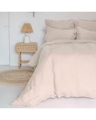 Drap housse 100% Lin Hortense rose