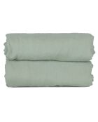 Drap housse 100% Lin Hortense vert de gris