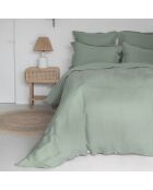 Drap housse 100% Lin Hortense vert de gris