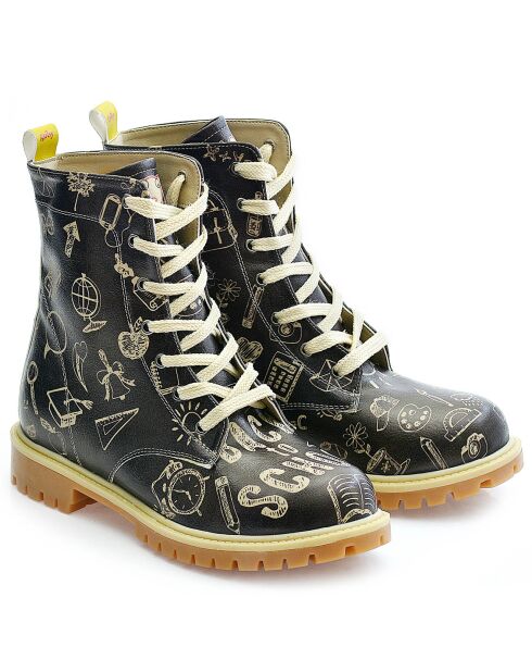 Boots en Cuir Ava multicolores