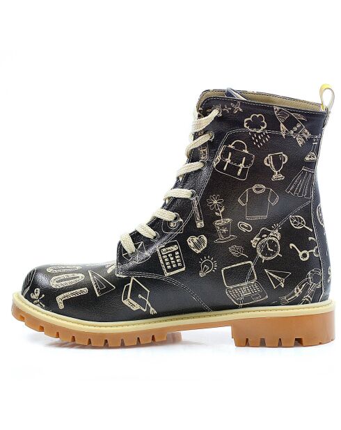 Boots en Cuir Ava multicolores