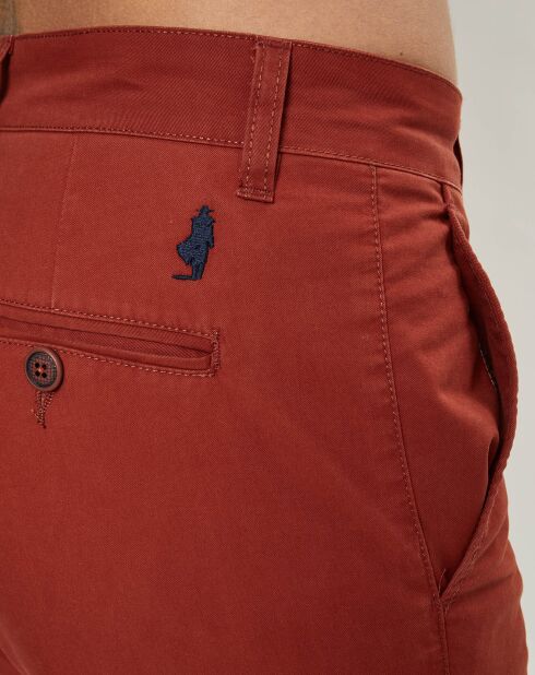 Pantalon chino stretch brique
