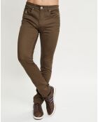 Pantalon regular 5 poches tabac