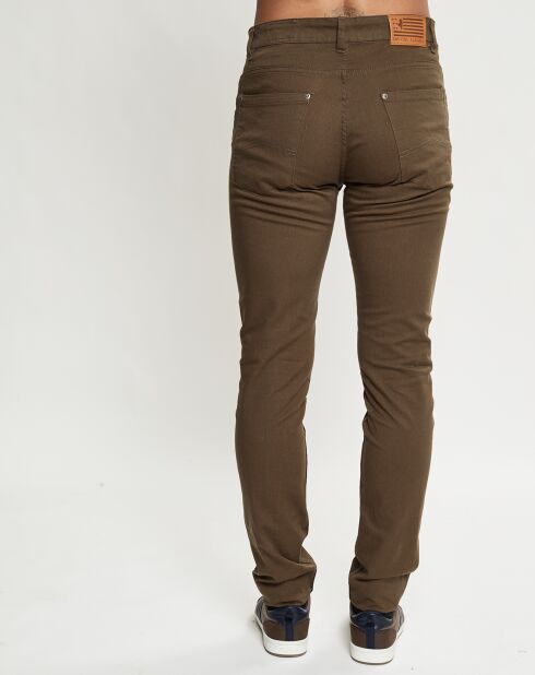 Pantalon regular 5 poches tabac