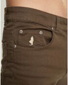 Pantalon regular 5 poches tabac