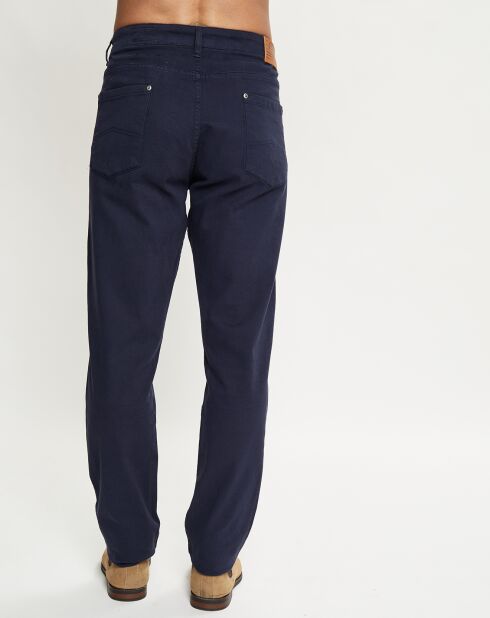 Pantalon regular 5 poches marine