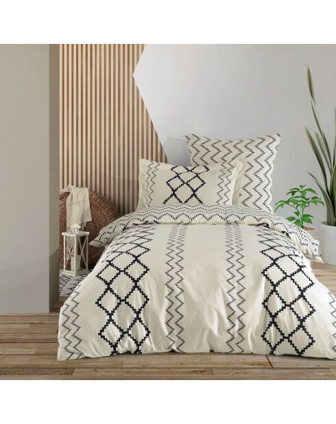Parure Housse de couette  Etnick blanc/noir