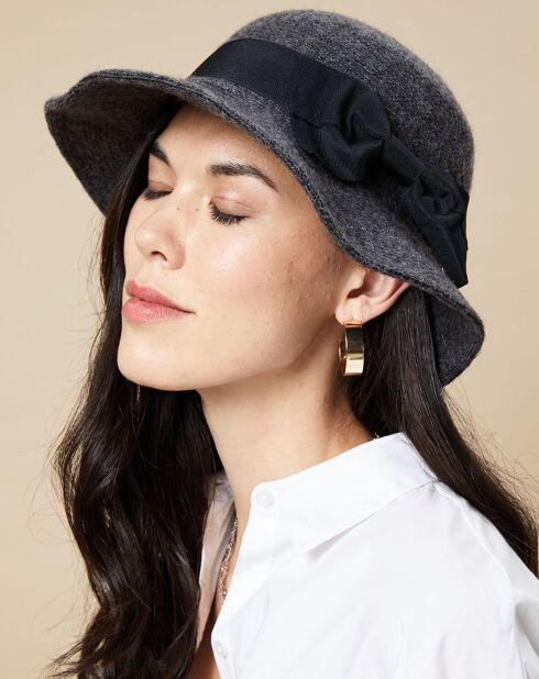 Chapeau en Laine Maryam gris foncé