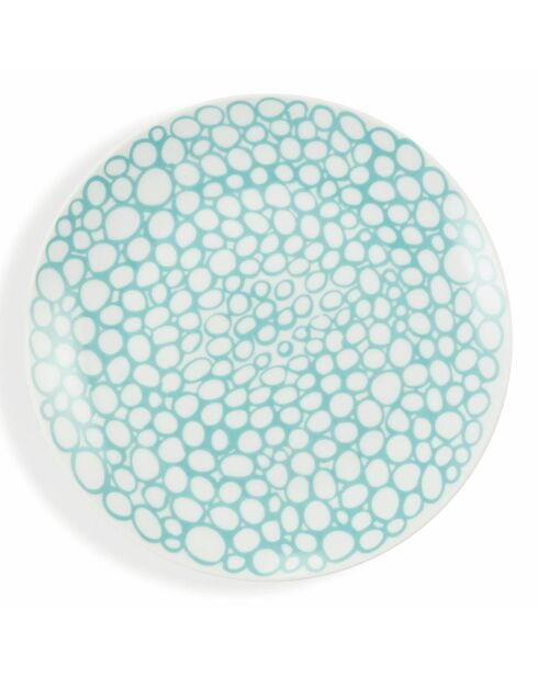 6 mehrfarbige Marea Seitenteller aus Porzellan, D.19 cm