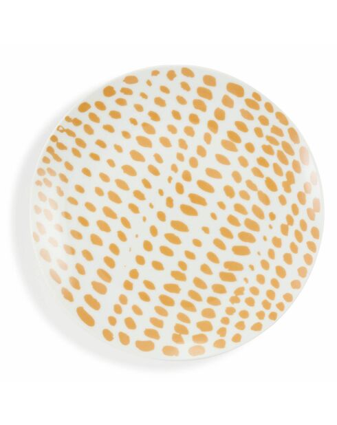 6 mehrfarbige Marea Seitenteller aus Porzellan, D.19 cm