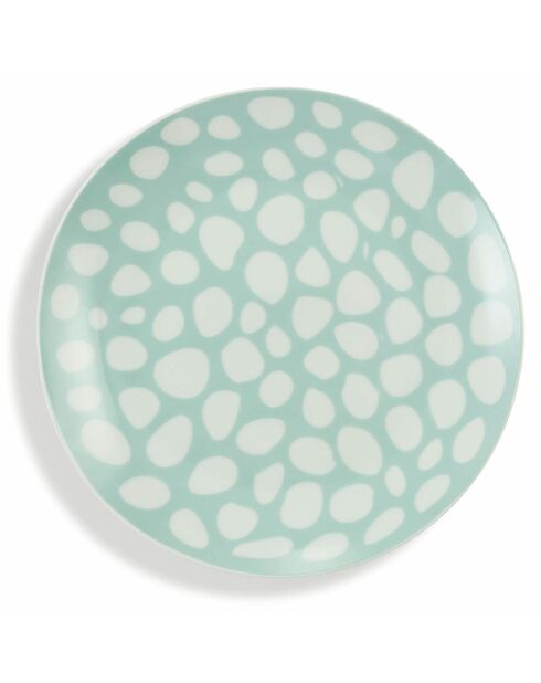 6 mehrfarbige Marea Seitenteller aus Porzellan, D.19 cm