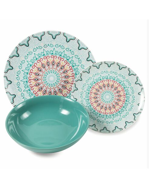 Sharm porseleinen dinerset veelkleurig - 18 stuks