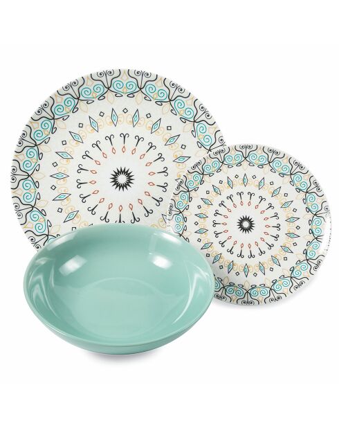 Sharm porseleinen dinerset veelkleurig - 18 stuks