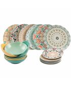 Sharm porseleinen dinerset veelkleurig - 18 stuks