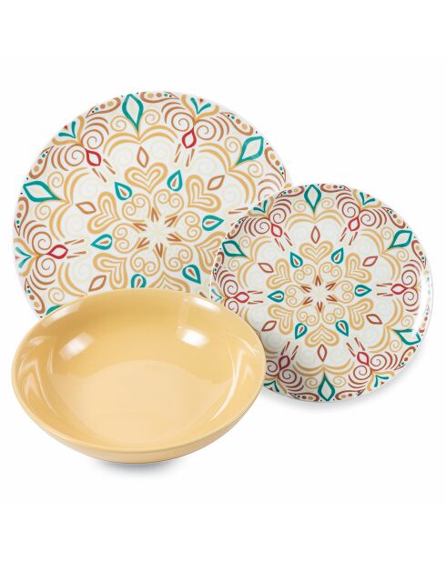 Sharm porseleinen dinerset veelkleurig - 18 stuks
