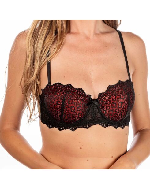 Soutien-gorge en Dentelle People noir/rouge