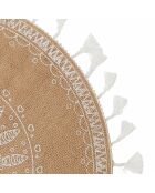 6 manteles individuales de yute multicolores - D.38 cm