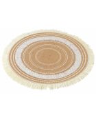 6 manteles individuales de yute multicolores - D.38 cm