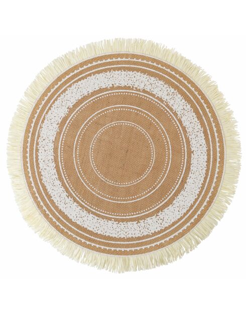 6 manteles individuales de yute multicolores - D.38 cm