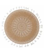 6 manteles individuales de yute multicolores - D.38 cm