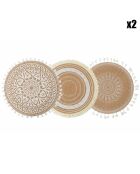 6 manteles individuales de yute multicolores - D.38 cm