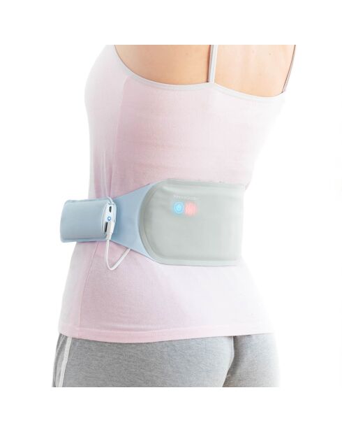 Ceinture de massage chauffante sans-fil rechargeable beldisse  gris/bleu