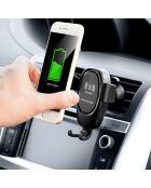 Support voiture gravitationnel wolder  avec chargeur mobile sans fil noir