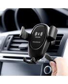 Support voiture gravitationnel wolder  avec chargeur mobile sans fil noir