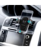 Support voiture gravitationnel wolder  avec chargeur mobile sans fil noir