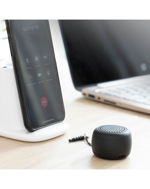 Mini-enceinte portable et rechargeable sans fil miund gadget tech noire