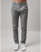 Pantalon Stig Tapered en Coton & Laine  gris chiné