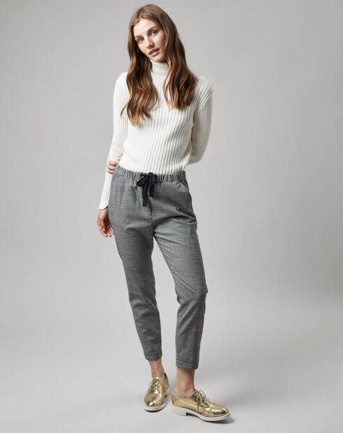 Pantalon en Laine mélangée Tapered Rygge gris