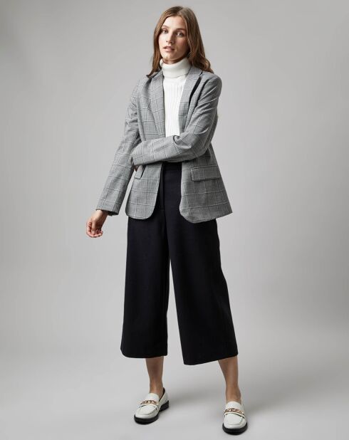 Pantalon jupe-culotte en Laine mélangée noir