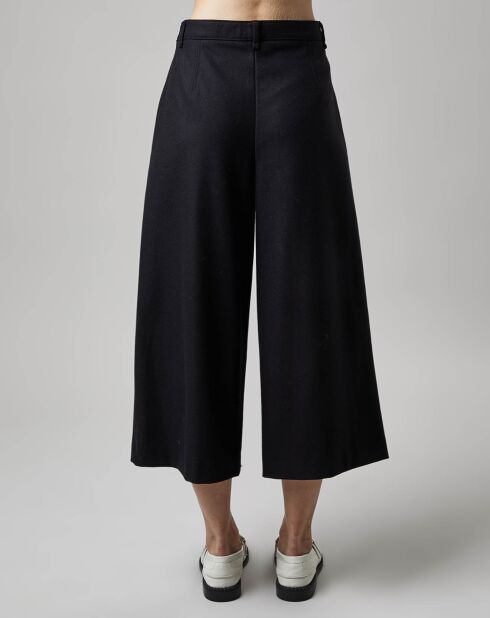 Pantalon jupe-culotte en Laine mélangée noir