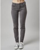 Pantalon slim Albi effet Velours gris clair