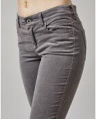 Pantalon slim Albi effet Velours gris clair