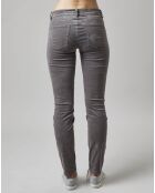 Pantalon slim Albi effet Velours gris clair