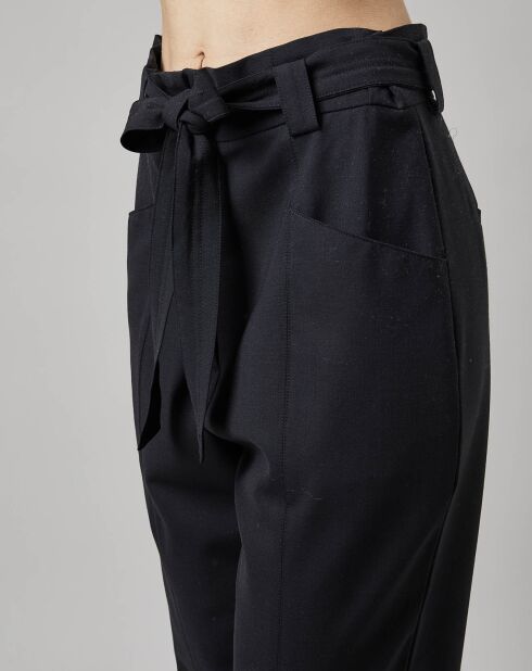 Pantalon Paper Bag noir