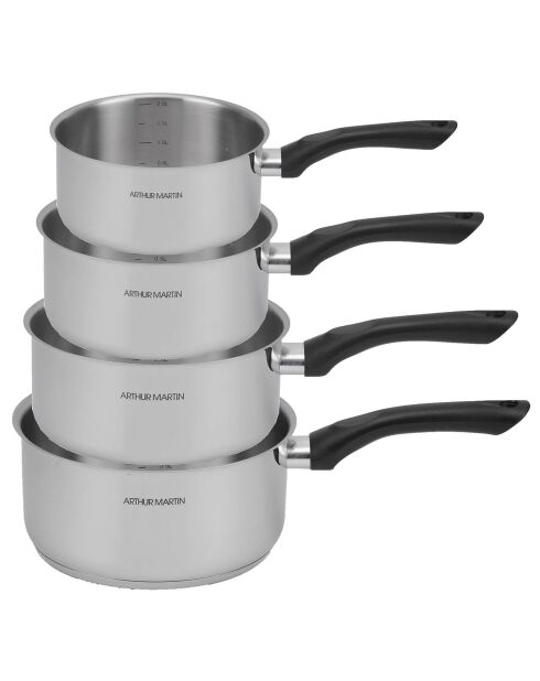 Casserole induction manche fixe grise - D.14 cm