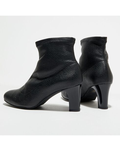 Bottines en Cuir Bomi noires - Talon 6.5 cm