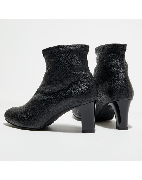 Bottines en Cuir Bomi noires - Talon 6.5 cm