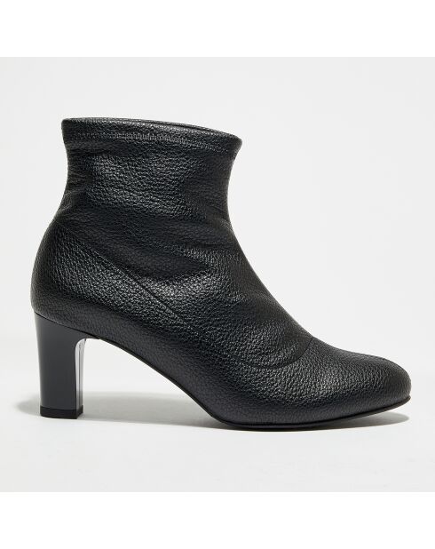 Bottines en Cuir Bomi noires - Talon 6.5 cm