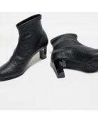 Bottines en Cuir Bomi noires - Talon 6.5 cm