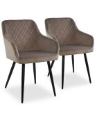 2 Stühle Mariette aus taupefarbenem Samt - 56,6 x 61 x 83 cm