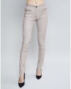 Pantalon en Cuir d'Agneau Strech Unes gris