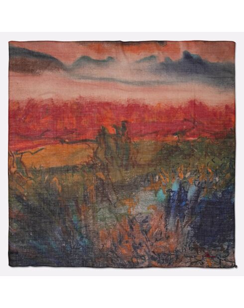 Écharpe 100% Laine Lande après midi - 130x130 cm