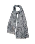 Foulard en Coton & Soie Romejo noir - 50x200 cm