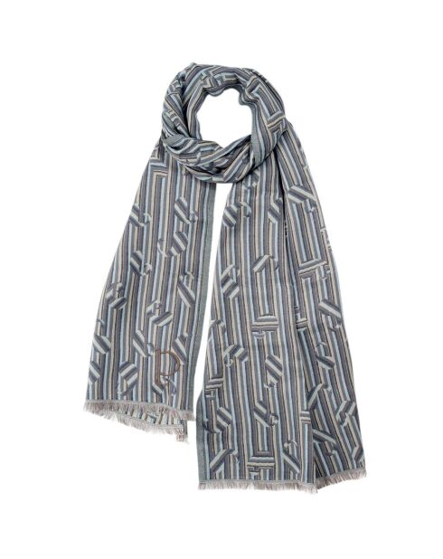 Foulard en Coton & Soie Romejo noir - 50x200 cm