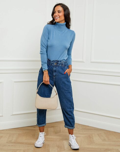 Pull en Cachemire mélangé Soraya bleu