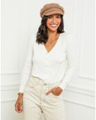 Gilet en Cachemire mélangé Sofia blanc